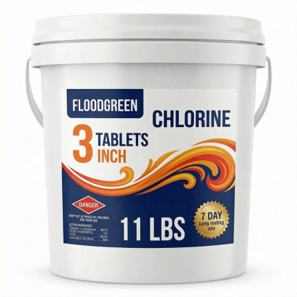 Floodgreen 11 LBS 3 inch Chlorine Tablets for Pool All types of in-ground pools including Gunite pool